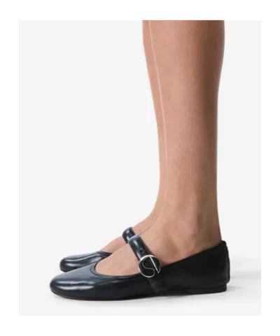 Coperni Leather Ballet Flats In Black