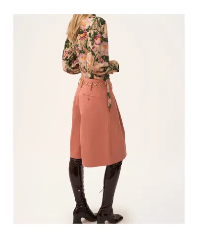 Chloé High-rise Wide-leg Bermuda Shorts In Cotton In Pink