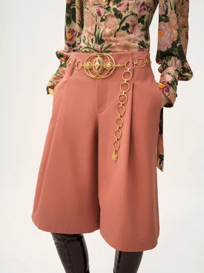 Chloé High-rise Wide-leg Bermuda Shorts In Cotton In Pink