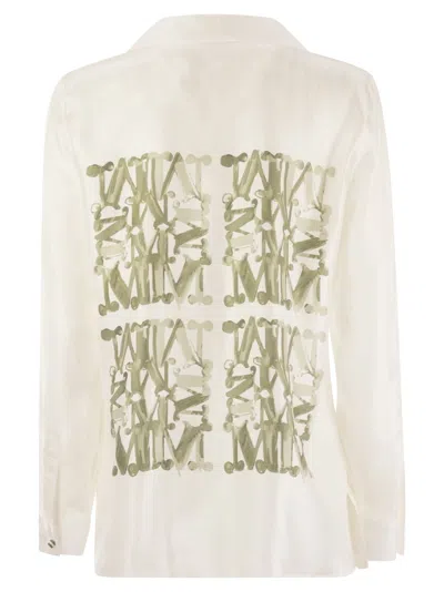 Max Mara Nabil Silk Twill Shirt In Neutral