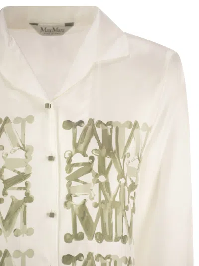 Max Mara Nabil Silk Twill Shirt In Neutral