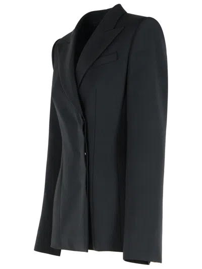 Sportmax Black Stretch Wool Cocco Blazer In Black