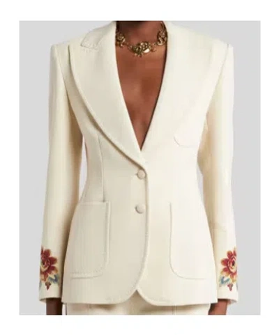Etro Blazer With Embroidery In Brown