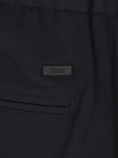 Herno Woven Pants In Black