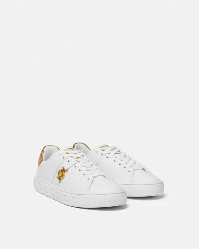 Versace Sneakers With Greek Key Motif In White