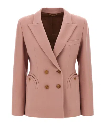 Blazé Milano Double-breasted Round-pockets Blazer In Brown