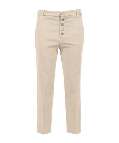 Dondup Button-front Straight Trousers In Neutral