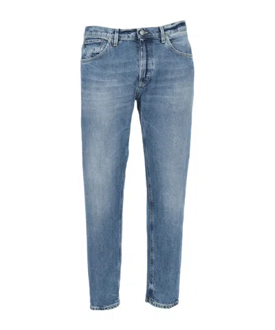 Dondup Light Blue Straight-leg Denim Pants In Blue