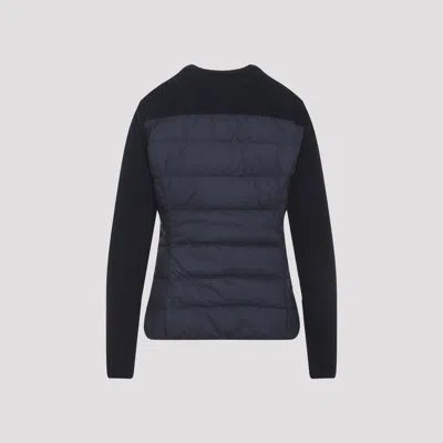 Moncler Textured Knit And Quilted Virgin Wool Jacket In Black