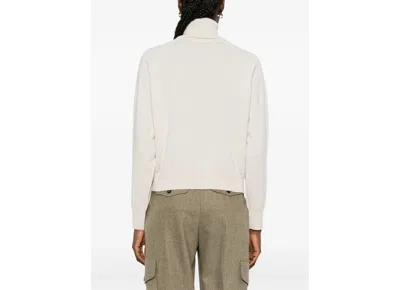 Peserico Diamond-pattern Turtleneck Sweater In White