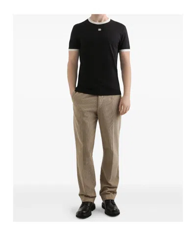 Dolce & Gabbana Trousers With Back Pockets And Belt Loops In Brown