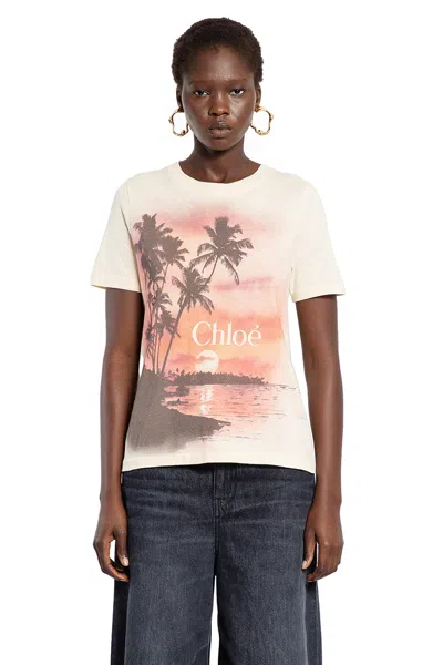 Chloé Baby Fit Logo T-shirt In Cotton Jersey In White