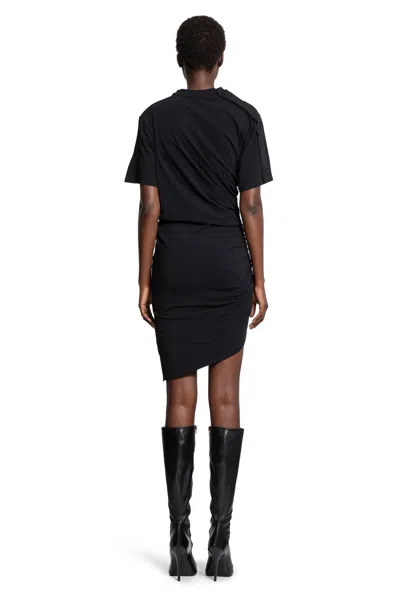 Mugler Asymmetric Pierced Dress In Black