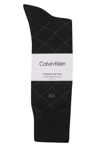 Calvin Klein Assorted 4-pack Cotton Blend Crew Socks In Multi