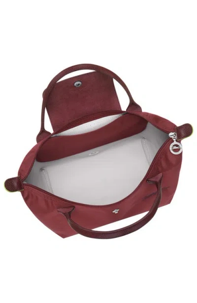 Longchamp Medium Le Pliage Green Recycled Canvas Shoulder Tote Bag In Red