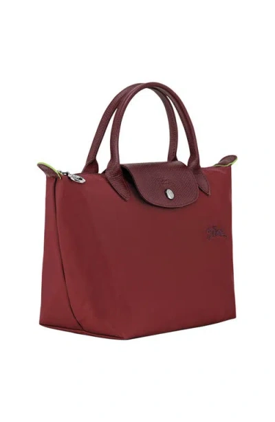 Longchamp Medium Le Pliage Green Recycled Canvas Shoulder Tote Bag In Red