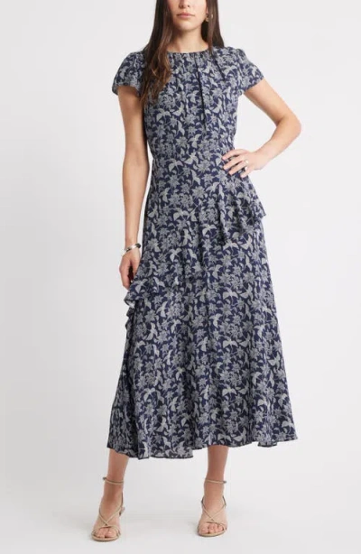 Caslonr Caslon(r) Flutter Sleeve Ruffle Maxi Dress In Multi