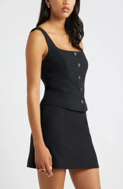 Open Edit Button-up Top In Black