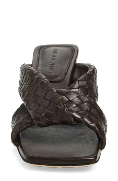 Bottega Veneta Riva Micro Woven Nappa Leather Kitten-heel Sandals In Burgundy