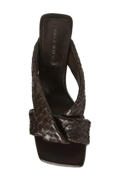 Bottega Veneta Riva Micro Woven Nappa Leather Kitten-heel Sandals In Burgundy