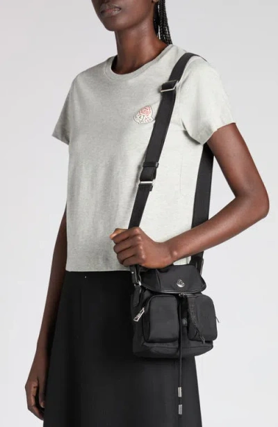 Moncler Versatile Polyester Backpack Adjustable Straps In Black