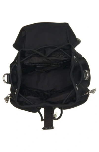 Moncler Versatile Polyester Backpack Adjustable Straps In Black