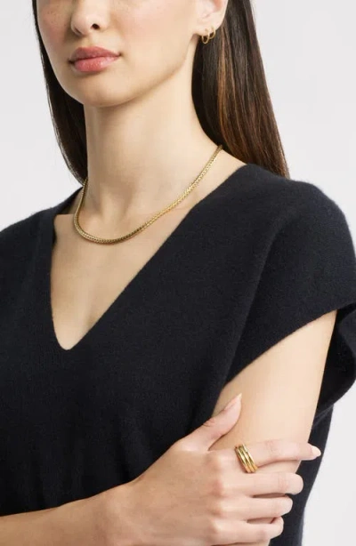 Nordstrom Set Of 3 Waterproof Cubic Zirconia Stackable Rings In Gold