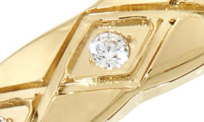 Nordstrom Set Of 2 Waterproof Cubic Zirconia Geometric Band Rings In Multi