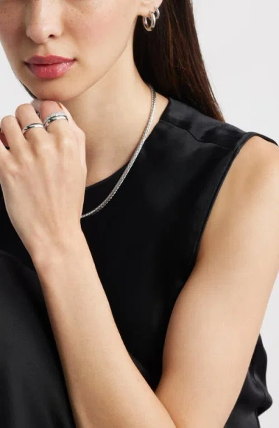 Nordstrom Set Of 3 Waterproof Cubic Zirconia Stackable Rings In Metallic