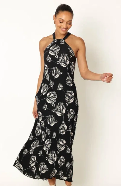 Petal And Pup Petal & Pup Melody Floral Plissé Maxi Dress In Black