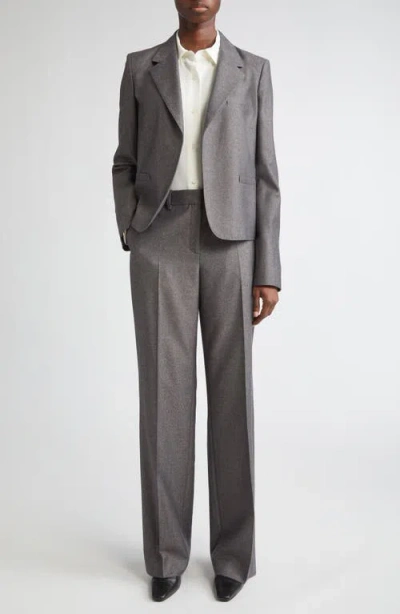 Lafayette 148 New York Pixelated Wool Blend Twill Crop Boyfriend Blazer In Gray