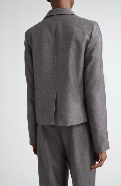 Lafayette 148 New York Pixelated Wool Blend Twill Crop Boyfriend Blazer In Gray
