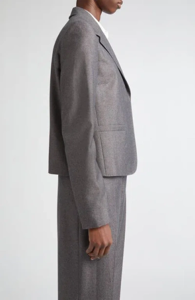 Lafayette 148 New York Pixelated Wool Blend Twill Crop Boyfriend Blazer In Gray