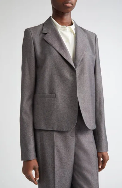 Lafayette 148 New York Pixelated Wool Blend Twill Crop Boyfriend Blazer In Gray