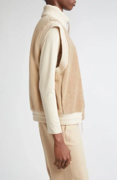 Lafayette 148 Merino Wool-cashmere Knitted Padded Gilet In Neutral