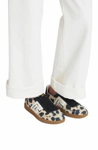 Balmain Swan Snow Leopard-print Suede Low-top Sneakers In Brown