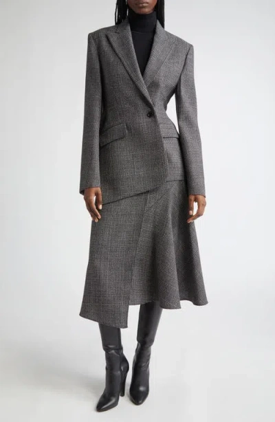 Michael Kors Collection Asymmetric Virgin Wool Blazer In Gray