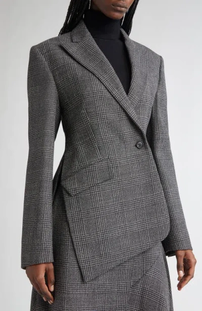 Michael Kors Collection Asymmetric Virgin Wool Blazer In Gray