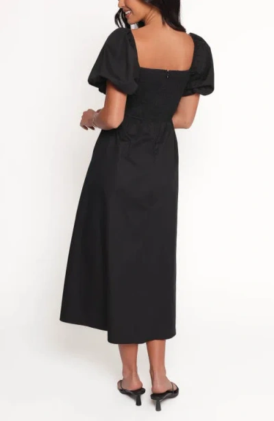 Petal And Pup Petal & Pup Clo Puff Sleeve Midi Dress In Black