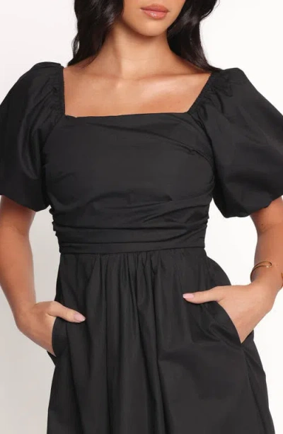 Petal And Pup Petal & Pup Clo Puff Sleeve Midi Dress In Black
