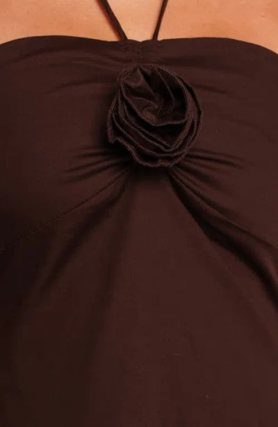 Petal And Pup Petal & Pup Soleila Rosette Tiered Halter Maxi Dress In Brown