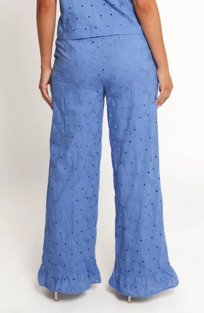 Petal And Pup Petal & Pup Katya Embroidered Drawstring Straight Leg Pants In Blue
