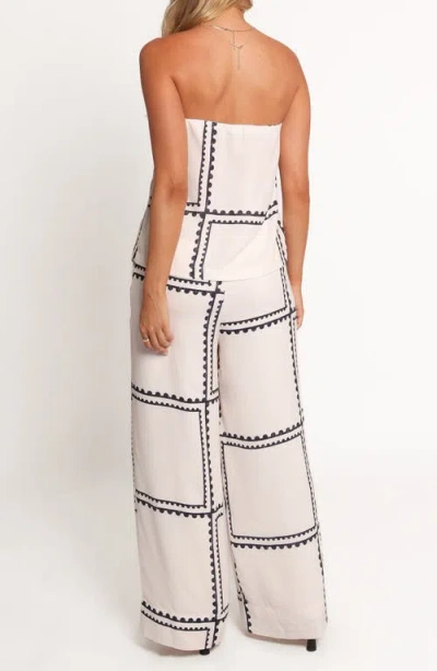 Petal And Pup Petal & Pup Ezra Linen Blend Strapless Top & Wide Leg Pants Set In White
