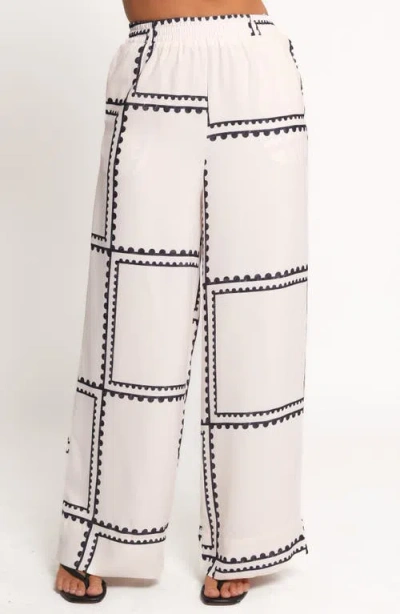 Petal And Pup Petal & Pup Ezra Linen Blend Strapless Top & Wide Leg Pants Set In White