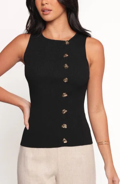 Petal And Pup Petal & Pup Lysa Button-up Knit Tank In Black