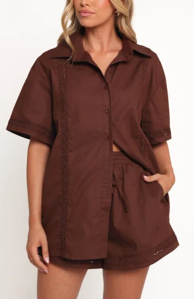 Petal And Pup Petal & Pup Austin Cotton Drawstring Shorts In Brown