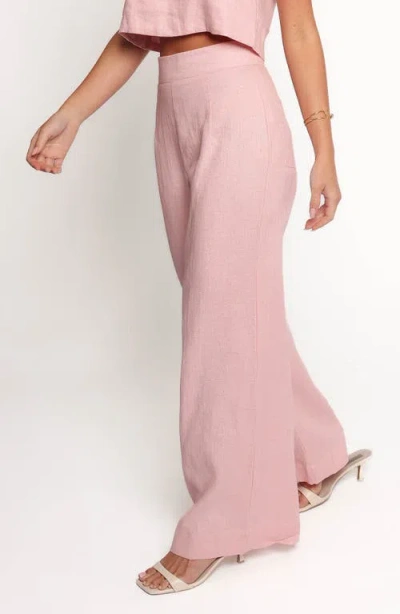 Petal And Pup Petal & Pup Devlin Wide Leg Linen Pants In Pink