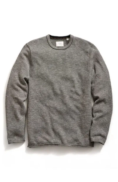 Billy Reid Tuck Stripe Crewneck Sweater In Black