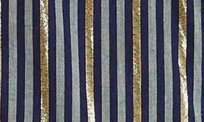 Farm Rio Striped Pocket Shirt In Blue