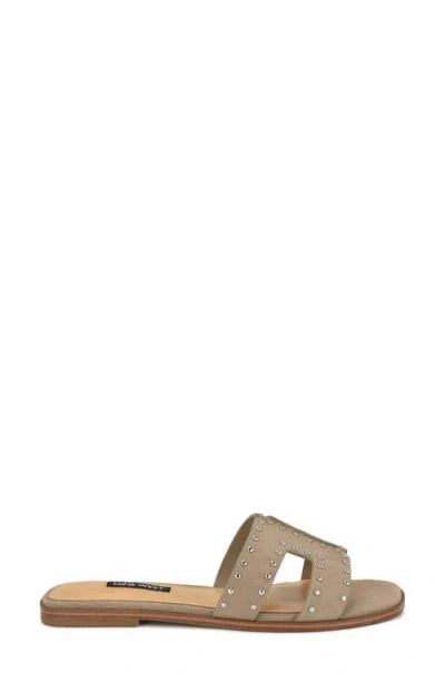 Nine West Giny Stud Slide Sandal In Neutral